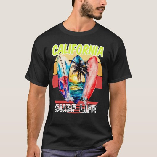 Californië Surf Life T-shirt (Voorkant)