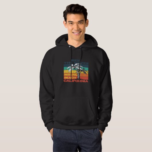Californië Surf Retro Malibu avontuurlijke vakanti Hoodie (Voorkant volledig)