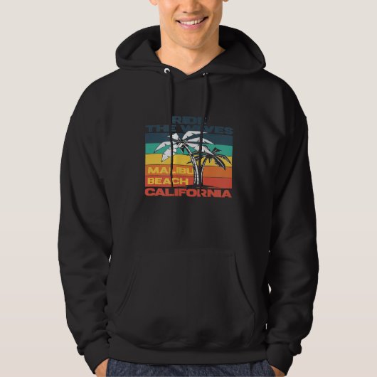 Californië Surf Retro Malibu avontuurlijke vakanti Hoodie (Voorkant)