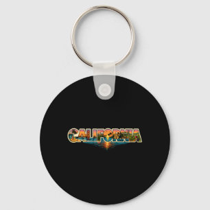 Californië Surf Retro Strand Vintage Cali Zon SF S Sleutelhanger