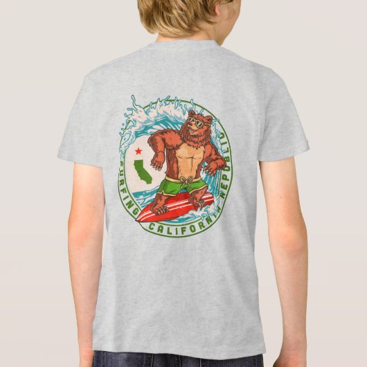 Californië Surfen Beer Republic Tri-Blend Shirt (Achterkant)