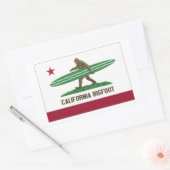 Californië Surfen Bigfoot Longboard Rechthoekige Sticker (Envelop)