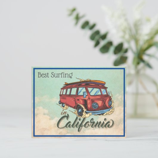 Californië Surfen Briefkaart (Staand voorkant)