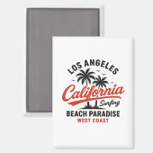 Californië Surfen Los Angeles Beach Paradise West Magneet (Voorkant / Achterkant)