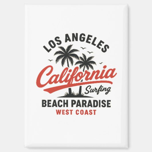 Californië Surfen Los Angeles Beach Paradise West Magneet (Voorkant)
