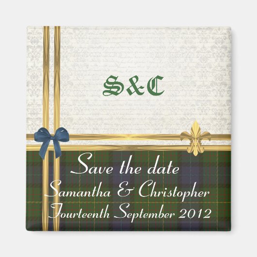 Californië tartan en goud op dameskast, sparen de  magneet (Voorkant)