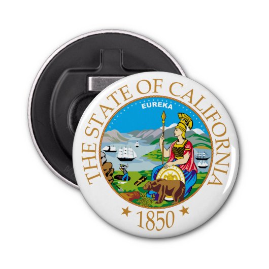 Californië-teken Button Flesopener (Voorkant)