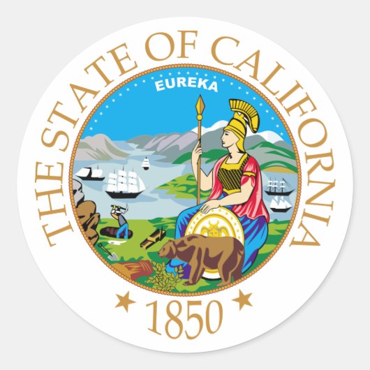 Californië-teken Ronde Sticker (Voorkant)
