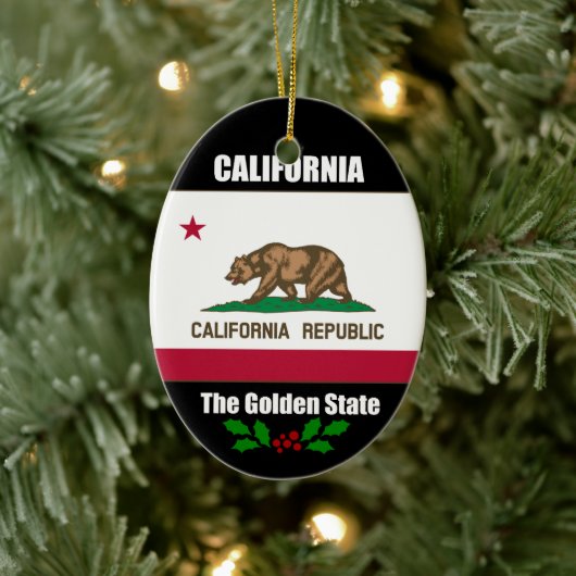 Californië, The Golden State, Keramisch Ornament (Boom)