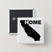 Californië Thuisknop Badge Ik hou ervan Vierkante Button 5,1 Cm (Voorkant /achterkant)