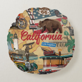 Californië: toeristische attracties kaart. Rond Kussen