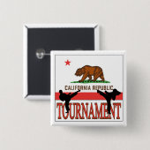 Californië Tournament Pin Vierkante Button 5,1 Cm (Voorkant /achterkant)