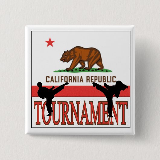 Californië Tournament Pin Vierkante Button 5,1 Cm (Voorkant)