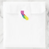 Californië trots. Schuin. Ronde Sticker (Tas)