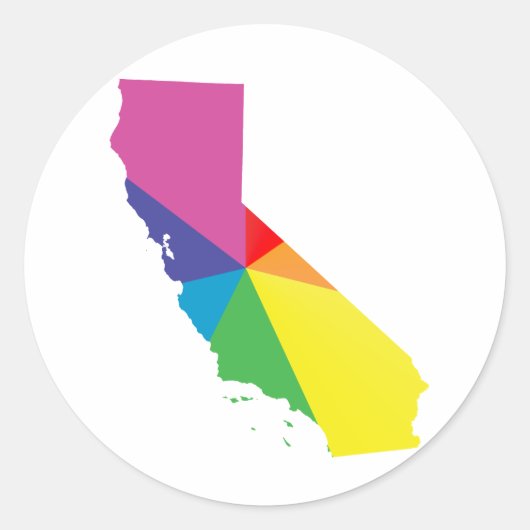 Californië trots. Schuin. Ronde Sticker (Voorkant)