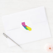Californië trots. Schuin. Ronde Sticker (Envelop)