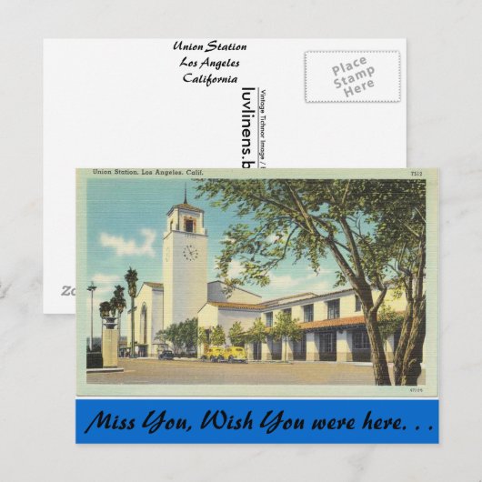 Californië, Uniestation Briefkaart (Voorkant / Achterkant)