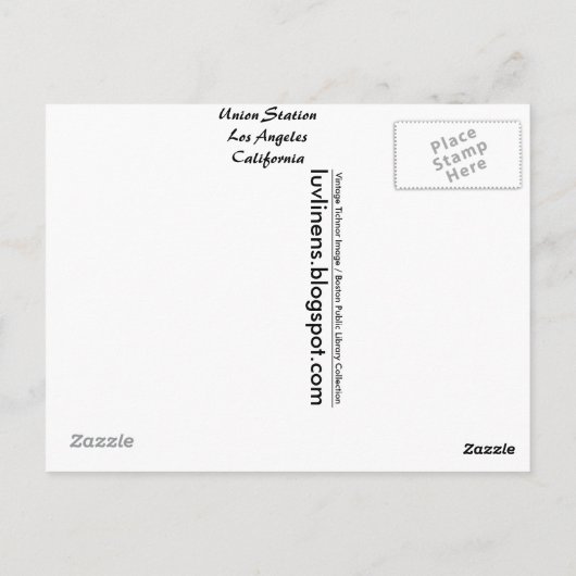 Californië, Uniestation Briefkaart (Achterkant)