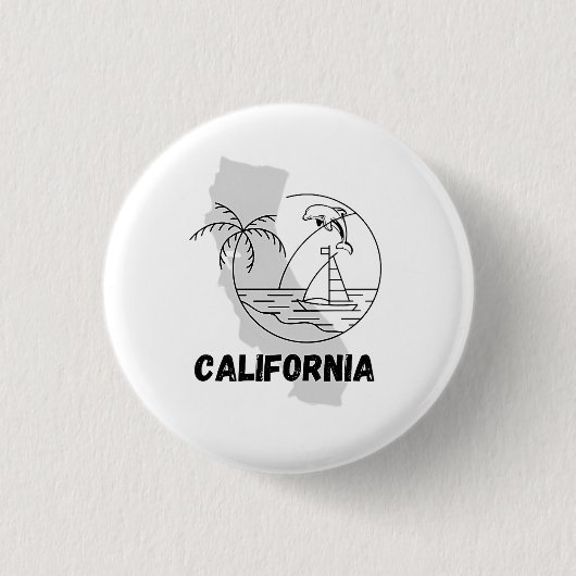 CALIFORNIË USA design Ronde Button 3,2 Cm (Voorkant)