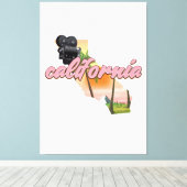 Californië USA kaartposter Canvas Afdruk (Insitu (Houten vloer))