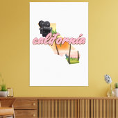 Californië USA kaartposter Canvas Afdruk (Insitu (Woonkamer))