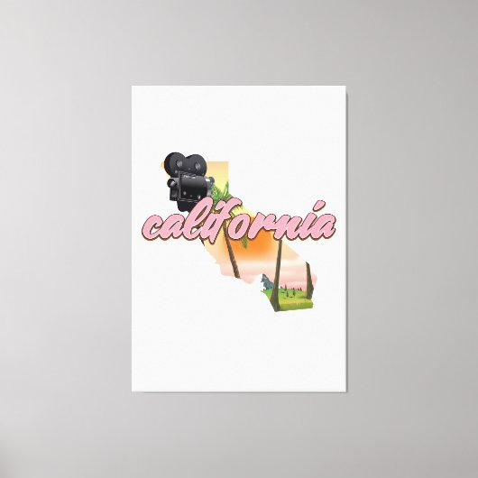 Californië USA kaartposter Canvas Afdruk (Voorkant)