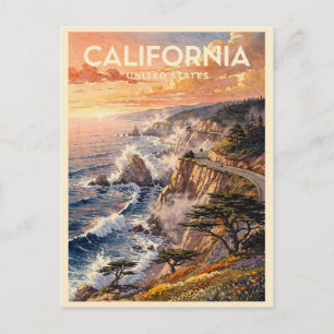 Californië USA Reis uit het verleden Briefkaart