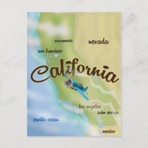 Californië USA vintage kaart en reisperspectief po