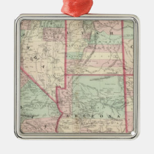 Californië, Utah, Nevada, Colorado Metalen Ornament