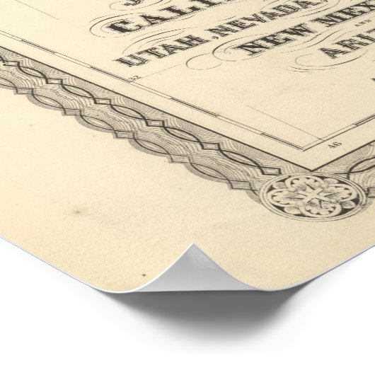 Californië, Utah, Nevada, Colorado Poster (Hoek)