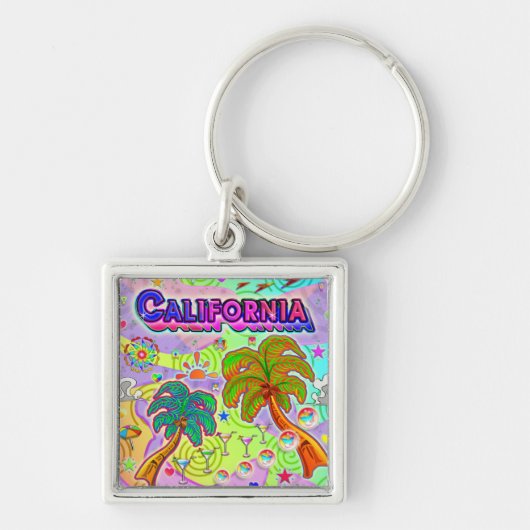 Californië Vakantie Target Sleutelhanger (Voorkant)