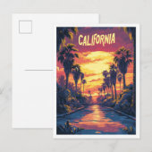 Californië Verenigde Staten illustratie reizen Briefkaart (Voorkant / Achterkant)