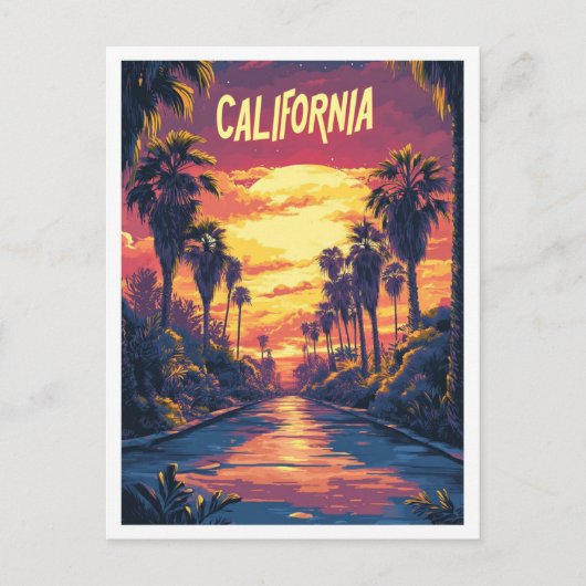 Californië Verenigde Staten  illustratie reizen Briefkaart (Voorkant)