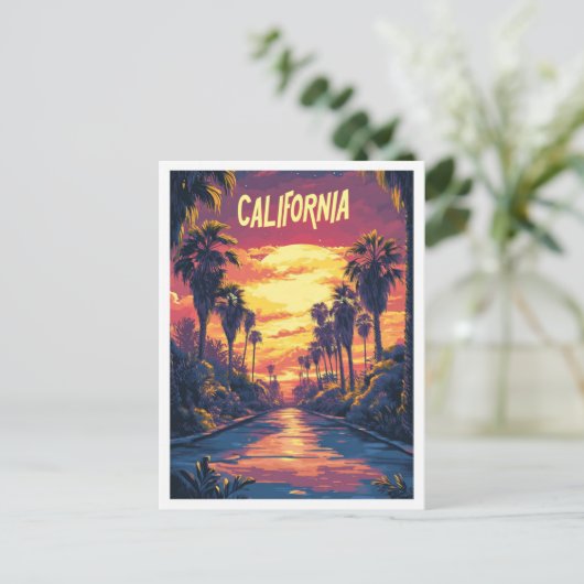 Californië Verenigde Staten  illustratie reizen Briefkaart (Staand voorkant)