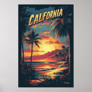 Californië Verenigde Staten illustratie reizen Poster