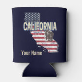 Californië Verenigde Staten Retro State Kaart  Blikjeskoeler (Achterkant)