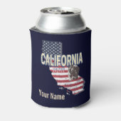 Californië Verenigde Staten Retro State Kaart  Blikjeskoeler (Blikje Achterkant)
