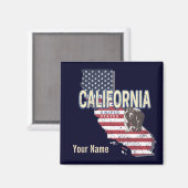 Californië Verenigde Staten Retro State Kaart  Magneet (Voorkant / Achterkant)