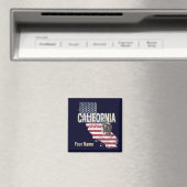 Californië Verenigde Staten Retro State Kaart  Magneet (Insitu (Vaatwasser))