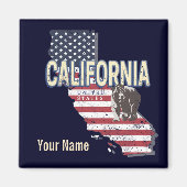 Californië Verenigde Staten Retro State Kaart  Magneet (Voorkant)
