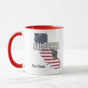 Californië Verenigde Staten Retro State Kaart Mok