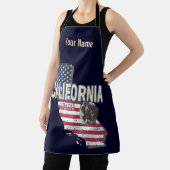 Californië Verenigde Staten Retro State Kaart  Schort (Insitu)
