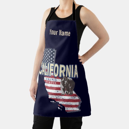 Californië Verenigde Staten Retro State Kaart  Schort