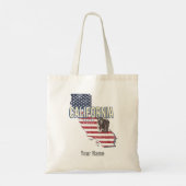 Californië Verenigde Staten Retro State Kaart  Tote Bag (Achterkant)