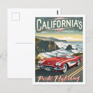 Californië Verenigde Staten Vintage Beroemde Reisp Briefkaart