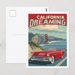 Californië Verenigde Staten Vintage Beroemde Reisp Briefkaart