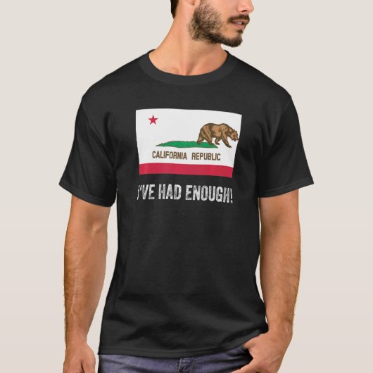 Californië verlaten heeft genoeg vlag Beer T-shirt (Voorkant)
