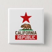 Californië Vierkante Button 5,1 Cm (Voorkant)