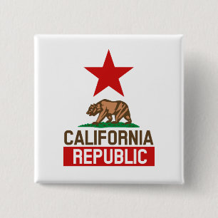Californië Vierkante Button 5,1 Cm