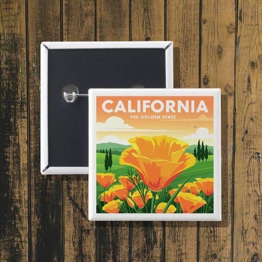  Californië Vierkante Button 5,1 Cm
